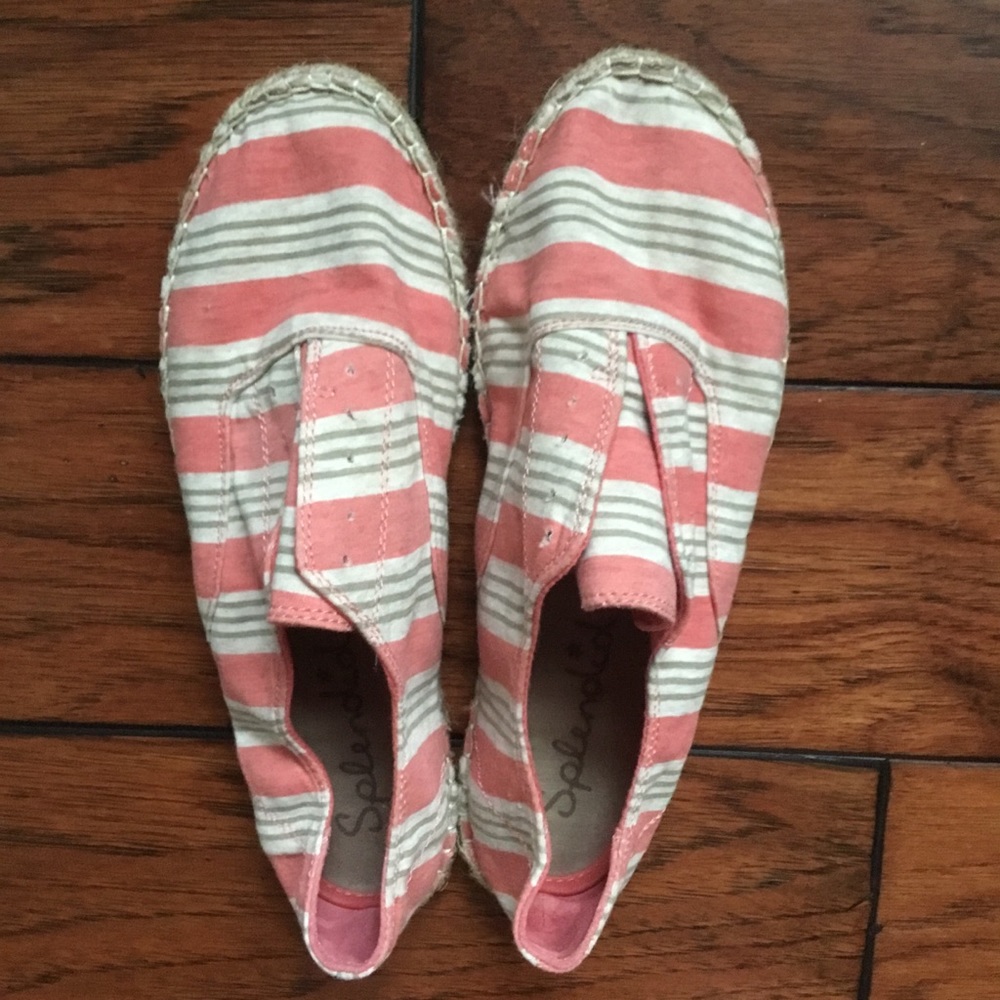 Splendid Pink Gray Espadrilles Slip Ons Size 8